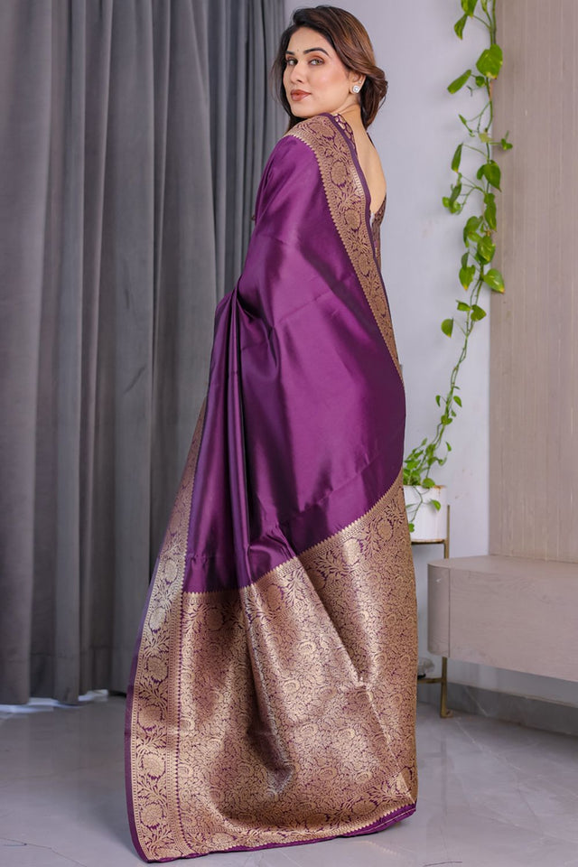 Wine Zari Woven Art Silk Saree (JCQ2-WINE)