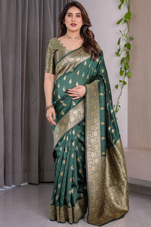 Green Zari Woven Art Silk Saree (JCQ3-GREEN)