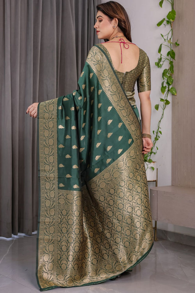 Green Zari Woven Art Silk Saree (JCQ3-GREEN)