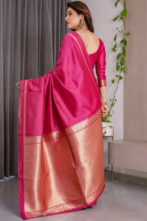 Pink Zari Woven Art Silk Saree (JCQ4-PINK)