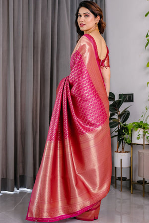Pink Zari Woven Art Silk Saree (JCQ8-PINK)
