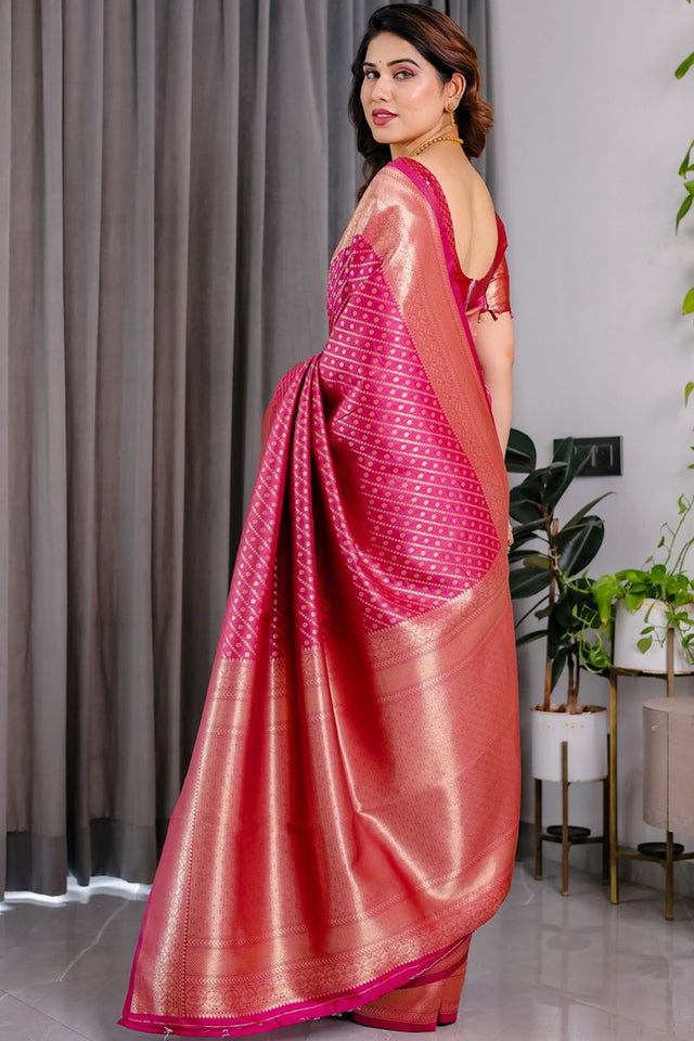 Pink Zari Woven Art Silk Saree (JCQ8-PINK)