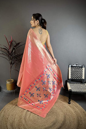 Pink Paithani Woven Tissue Saree (JK12504)