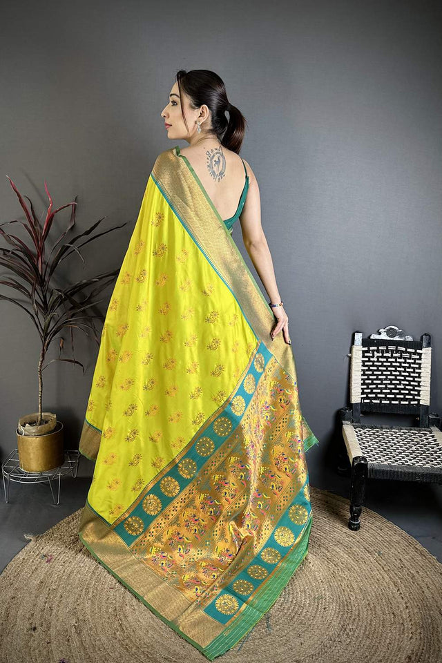 Green Paithani Woven Soft Silk Saree (JK12905)