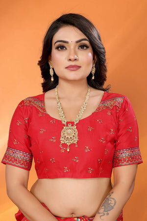 Red Meenakari Woven Silk Saree (JK13003)