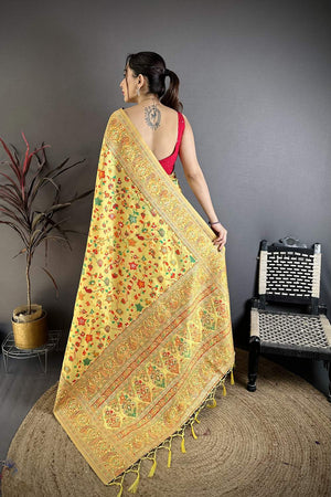Gold Meenakari Woven Silk Saree (JK13008)
