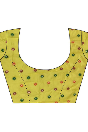 Yellow Floral Woven Silk Saree (JK13012)