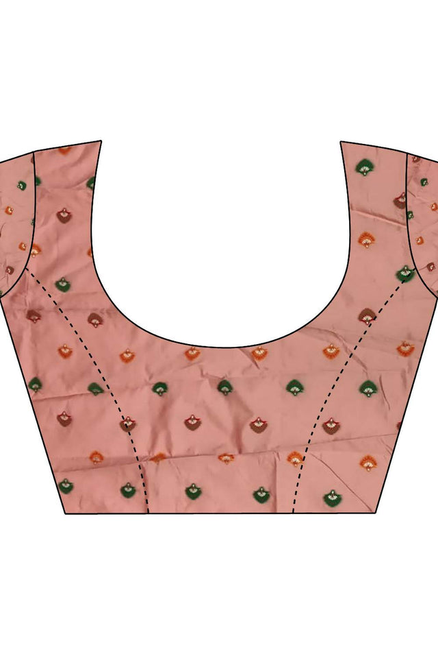Orange Floral Woven Silk Saree (JK13013)