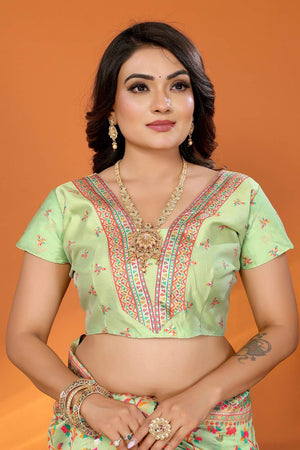 Green Meenakari Woven Silk Saree (JK13024)