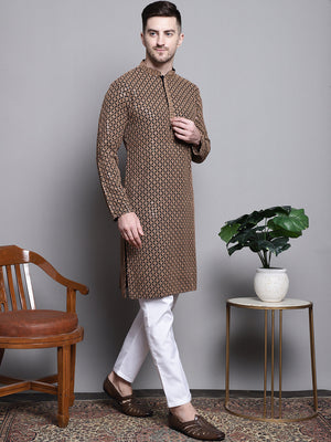 Sequin Embroidered Pure Cotton Kurta With Pajamas