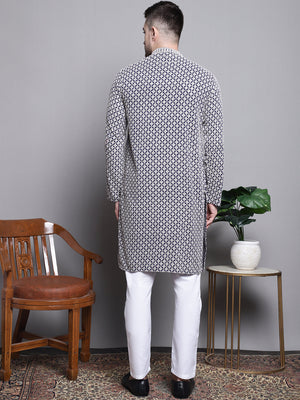 Sequin Embroidered Pure Cotton Kurta With Pajamas