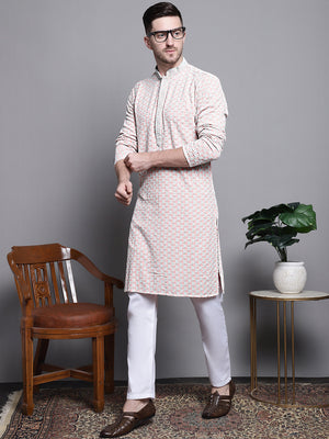 Sequin Embroidered Pure Cotton Kurta With Pajamas