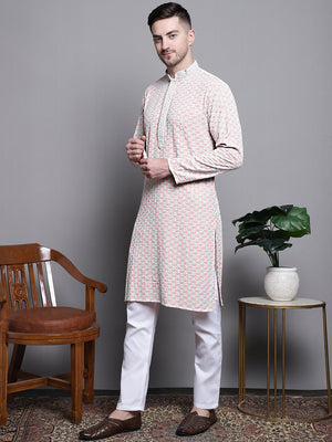 Sequin Embroidered Pure Cotton Kurta With Pajamas
