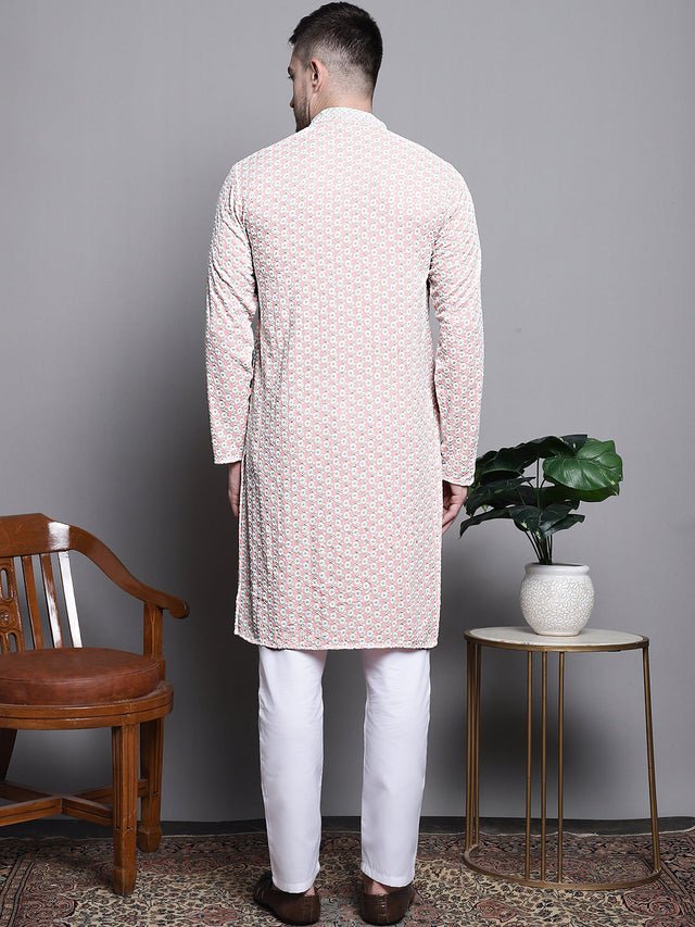 Sequin Embroidered Pure Cotton Kurta With Pajamas