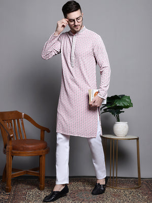 Sequin Embroidered Pure Cotton Kurta With Pajamas