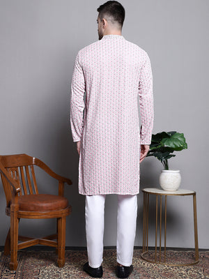 Sequin Embroidered Pure Cotton Kurta With Pajamas