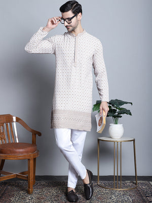 Men's Chikankari Embroidered Kurta With Pajama