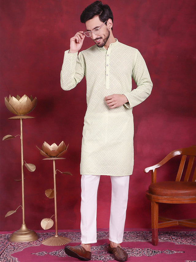 Chikankari Embroidered Kurta With Pajama