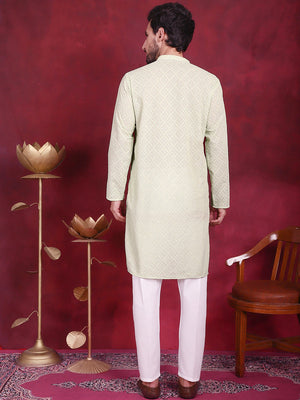 Chikankari Embroidered Kurta With Pajama