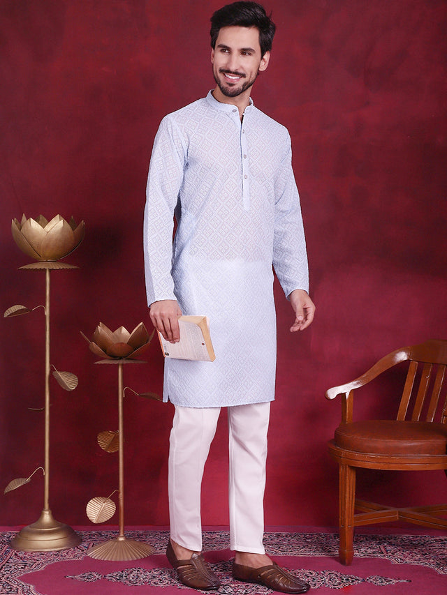 Chikankari Embroidered Kurta With Pajama