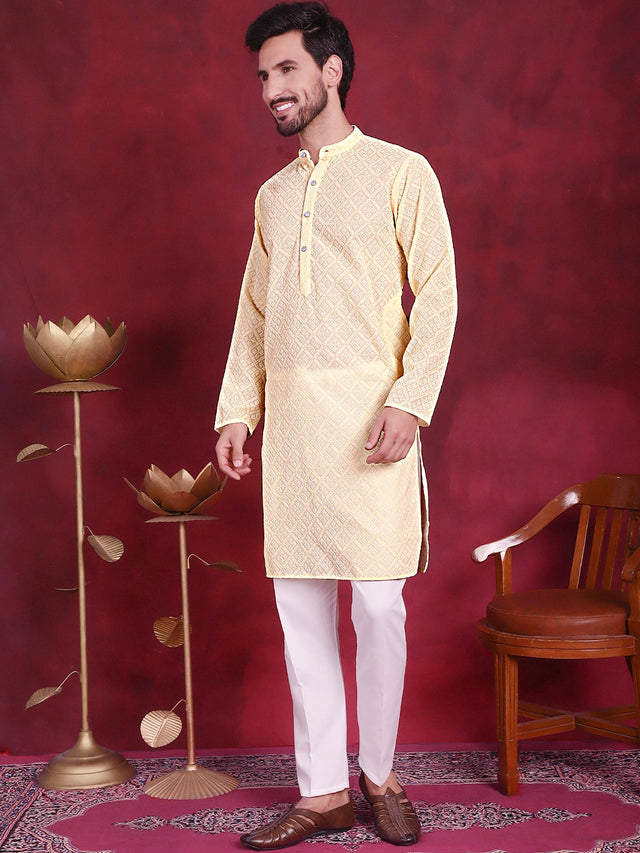 Chikankari Embroidered Kurta With Pajama