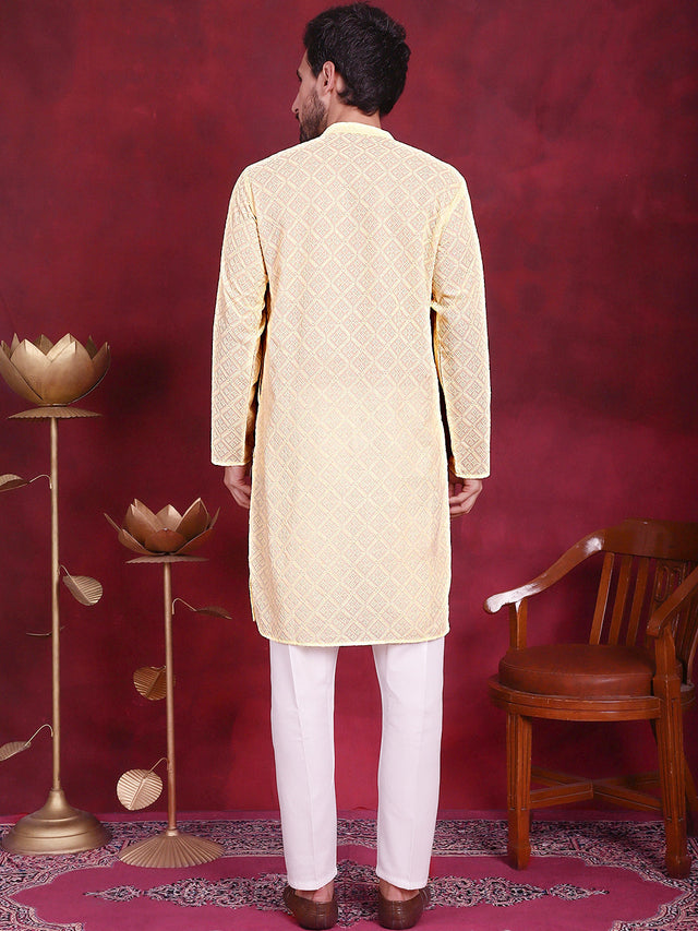 Chikankari Embroidered Kurta With Pajama