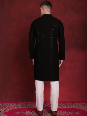 Men's Sequins Chikankari Kurta With Pajama