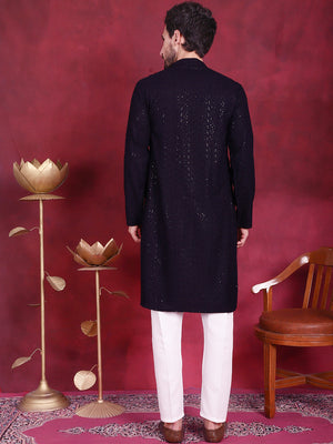 Sequins Chikankari Kurta With Pajama