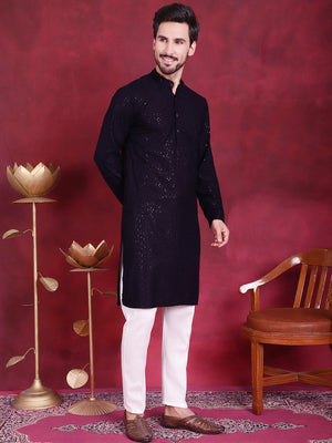 Sequins Chikankari Kurta With Pajama