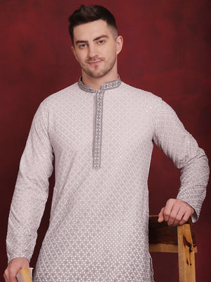 Men's Sequins Embroidered Kurta With Pajama