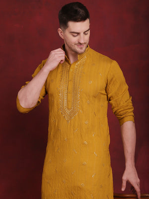 Men's Sequins Embroidered Kurta Pajama Set
