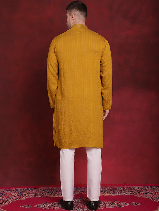 Men's Sequins Embroidered Kurta Pajama Set