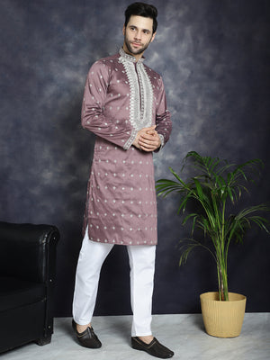 Men's Sequins Embroidered Kurta Pajama Set