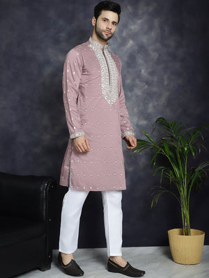 Men's Chikankari Embroidered Kurta Pajama Set