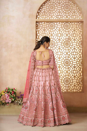 Pink Sequin With Zari Silk Lehenga