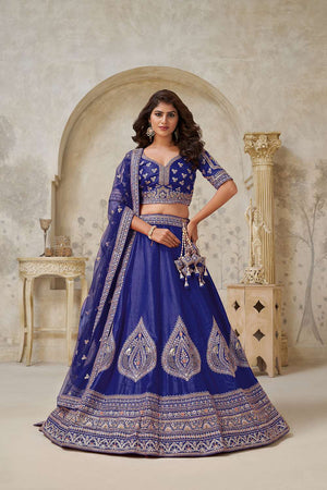 Violet Sequin with Embroidered Silk Lehenga