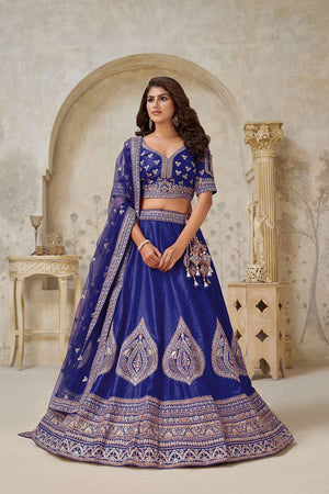 Violet Sequin with Embroidered Silk Lehenga