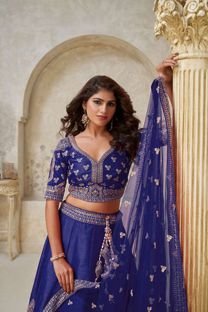 Violet Sequin with Embroidered Silk Lehenga