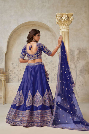 Violet Sequin with Embroidered Silk Lehenga