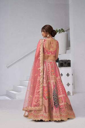 Pink Sequin with Embroidered Banarsi Lehenga