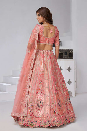 Pink Sequin with Embroidered Banarsi Lehenga