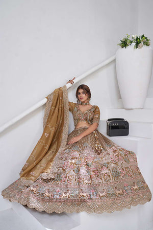 Mehendi Sequin with Embroidered Organza Lehenga