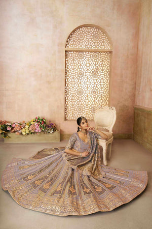Pink Sequin With Zari Net Lehenga