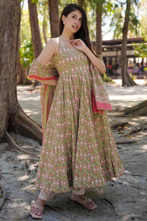 Multi Color Floral Printed Rayon Anarkali Suits (KF clora-703)