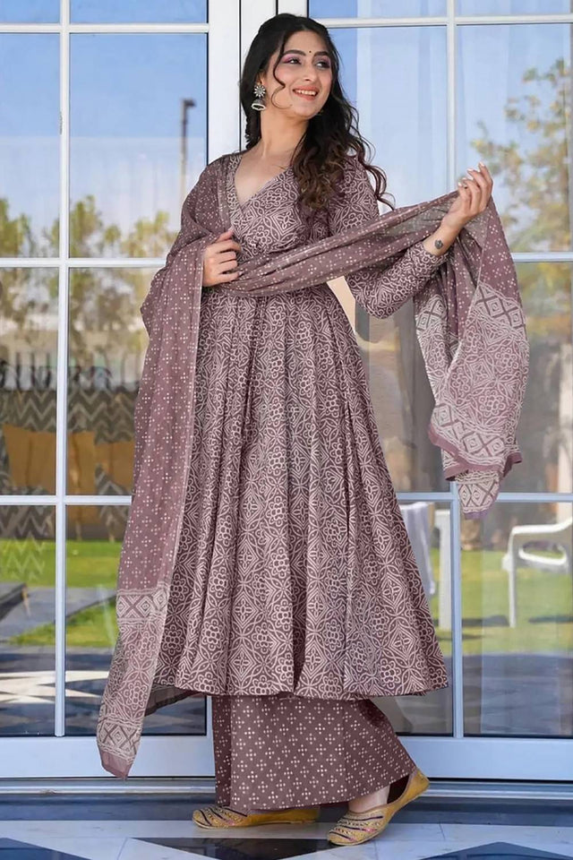 Pink Floral Printed Rayon Palazzo Suits (KF clora3-305)