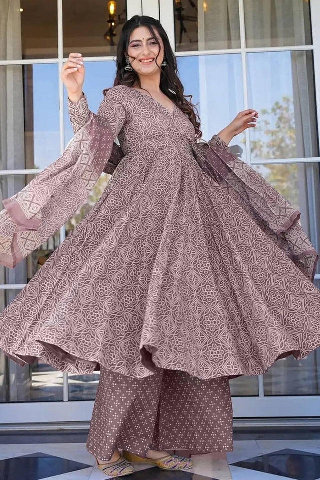 Pink Floral Printed Rayon Palazzo Suits (KF clora3-305)