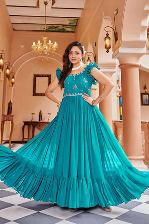 Rama Sequin Georgette Anarakali Gown