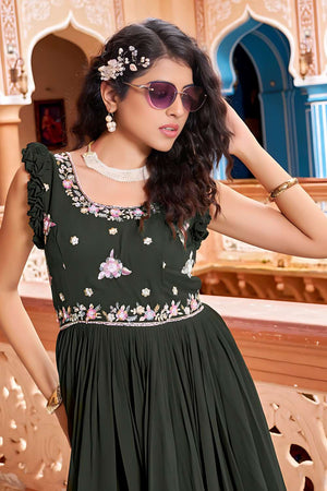 Mehendi Sequin Georgette Anarakali Gown