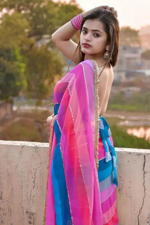 Multi Color Sequin Georgette Saree (Khushbu)