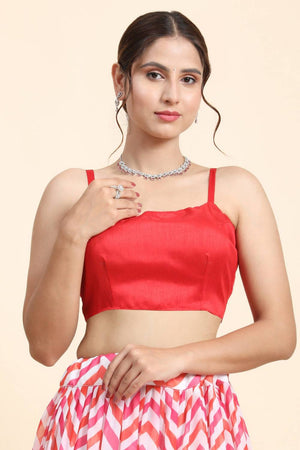 Multi Color Printed Art Silk Lehenga